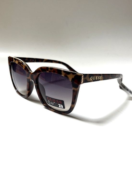 New GUESS Oversized Cat Eye Sunglasses GO00045 Acetate Leopard Print Gold Trim